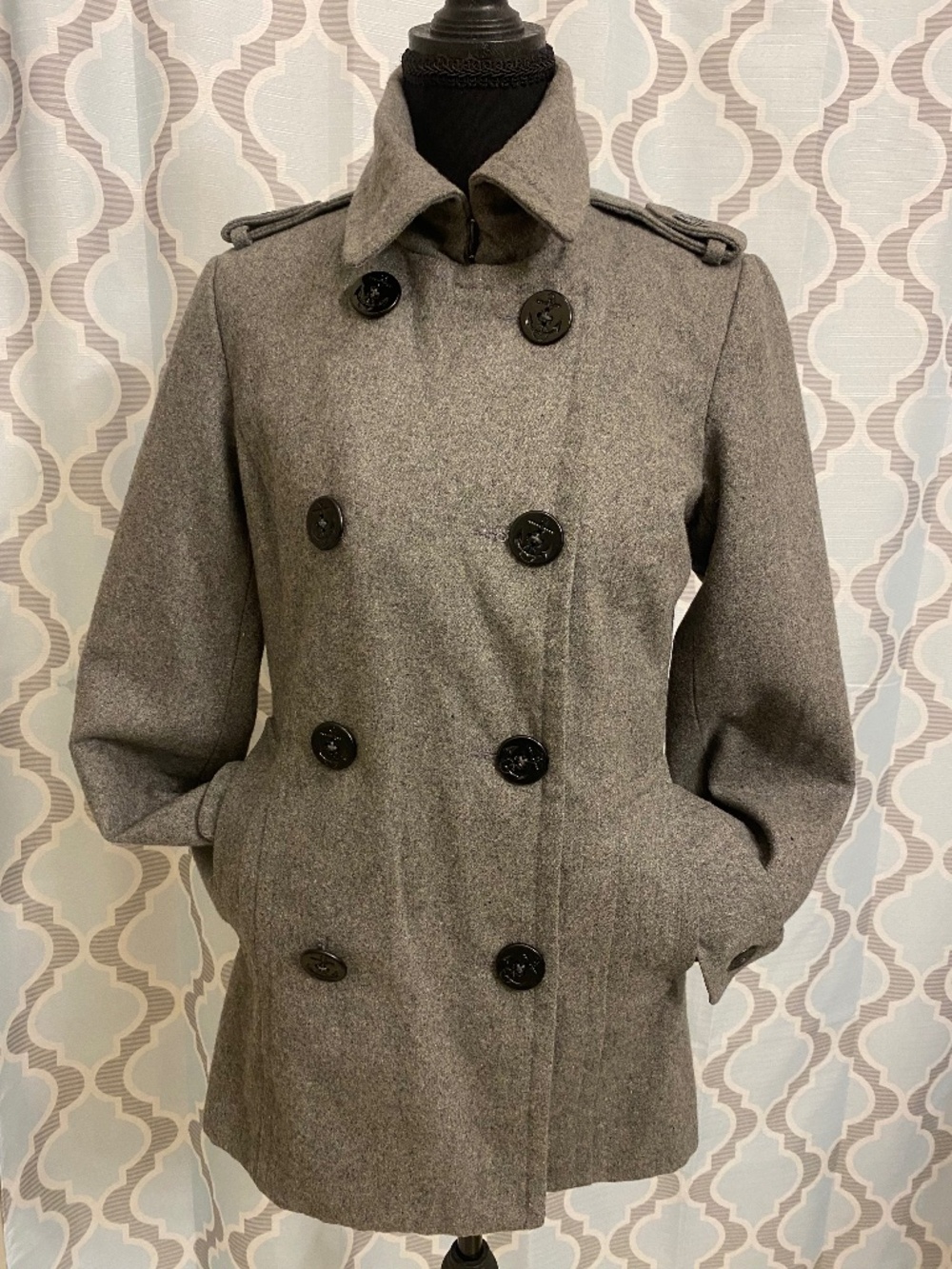 Vintage Y2K Wool Pea Coat Delia*s Small